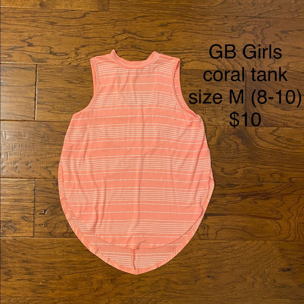 GB Girls coral striped tank